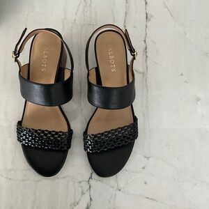 Talbots Black Woven Mimi Sandal Size 7 1/2